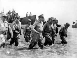 Douglas MacArthur lands Leyte Gulf