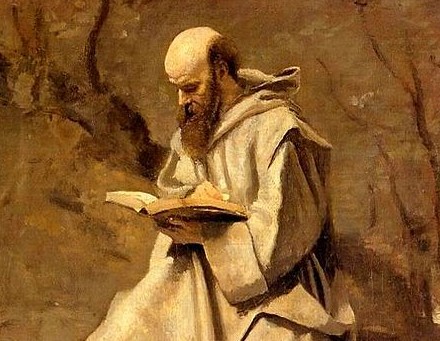 Monk Reading a book