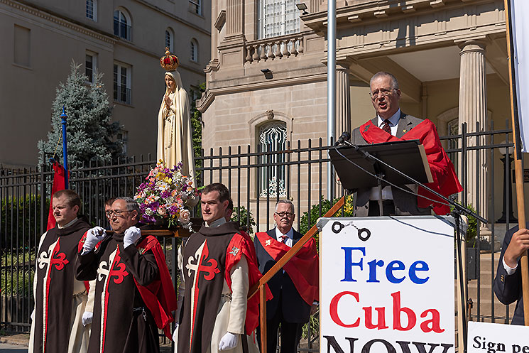 American TFP Vice President John Horvat II Free Cuba NOW! Press Conference Rally at Cuban Embassy
