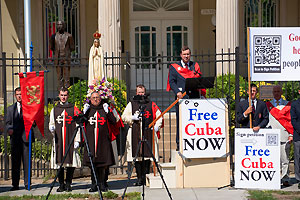 Protesters Call for Regime Change at Cuban Embassy “Once and for All”