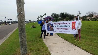 Prayer Warriors Bring the Infant Jesus to the Public