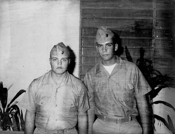 Doug Dickey (Left) with his brother Norman in Okinawa (January 26, 1967). It was the last time the two brothers saw each other.