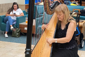 The Harpist in Orlando’s Airport…Only in America