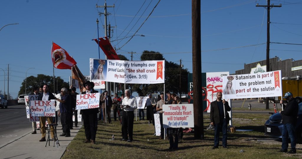Children of Light Make Reparation for a Black Mass of Defiant “Light” in Texas