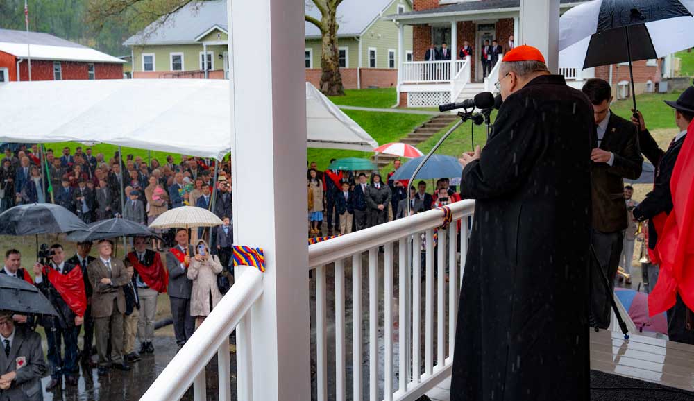Cardinal Burke Blesses New School Building at St. Louis de Montfort Academy