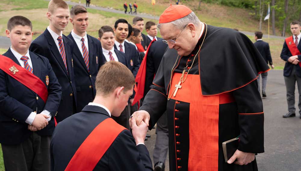 Cardinal Burke Blesses New School Building at St. Louis de Montfort Academy