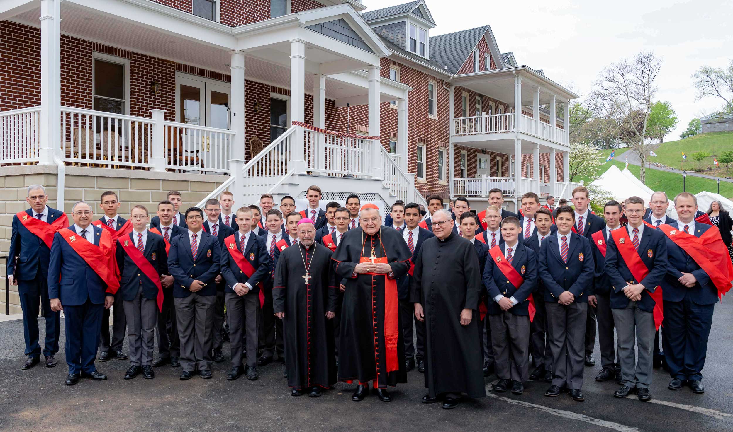 Cardinal Burke Blesses New School Building at St. Louis de Montfort Academy