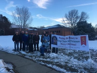 Prayer Warriors Bring the Infant Jesus to the Public