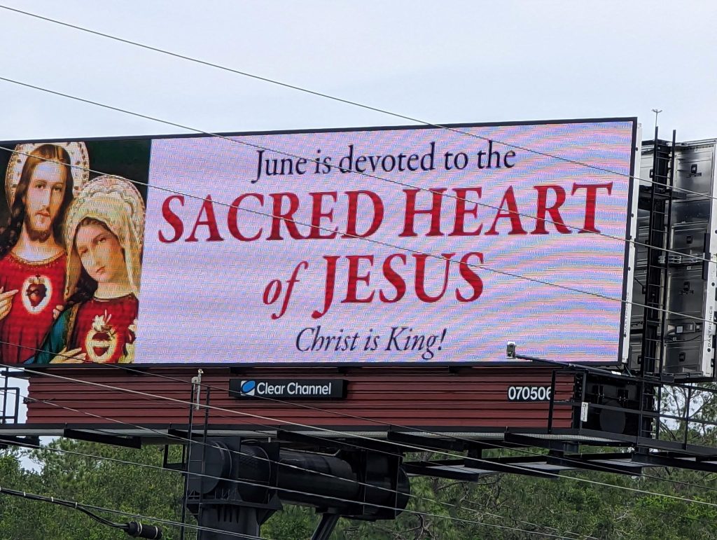 Billboards Proclaim June Belongs to the Sacred Heart of Jesus!