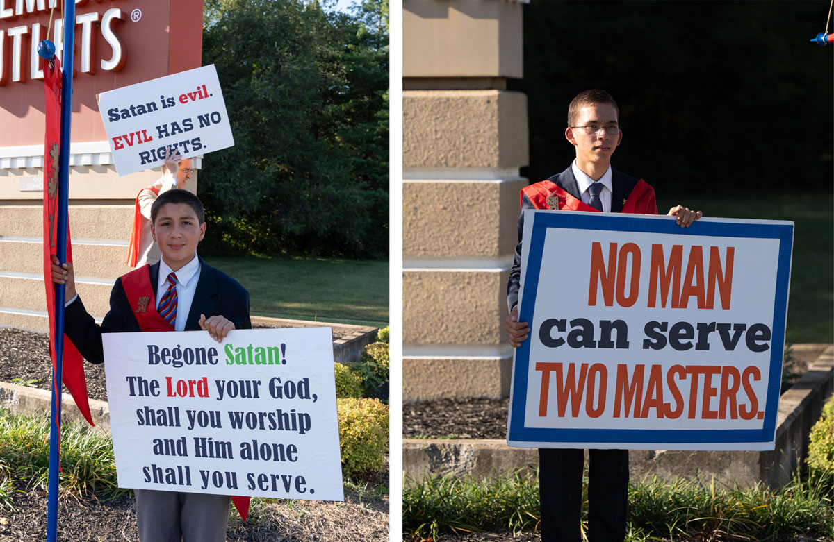 High School Students Protest a Satanic Circus in Maryland